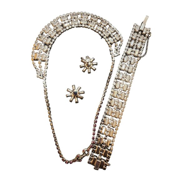 Amazing Unsigned Super Well Made Colorful Rhinestone Parure Sets (A4695) - Picture 7 of 7